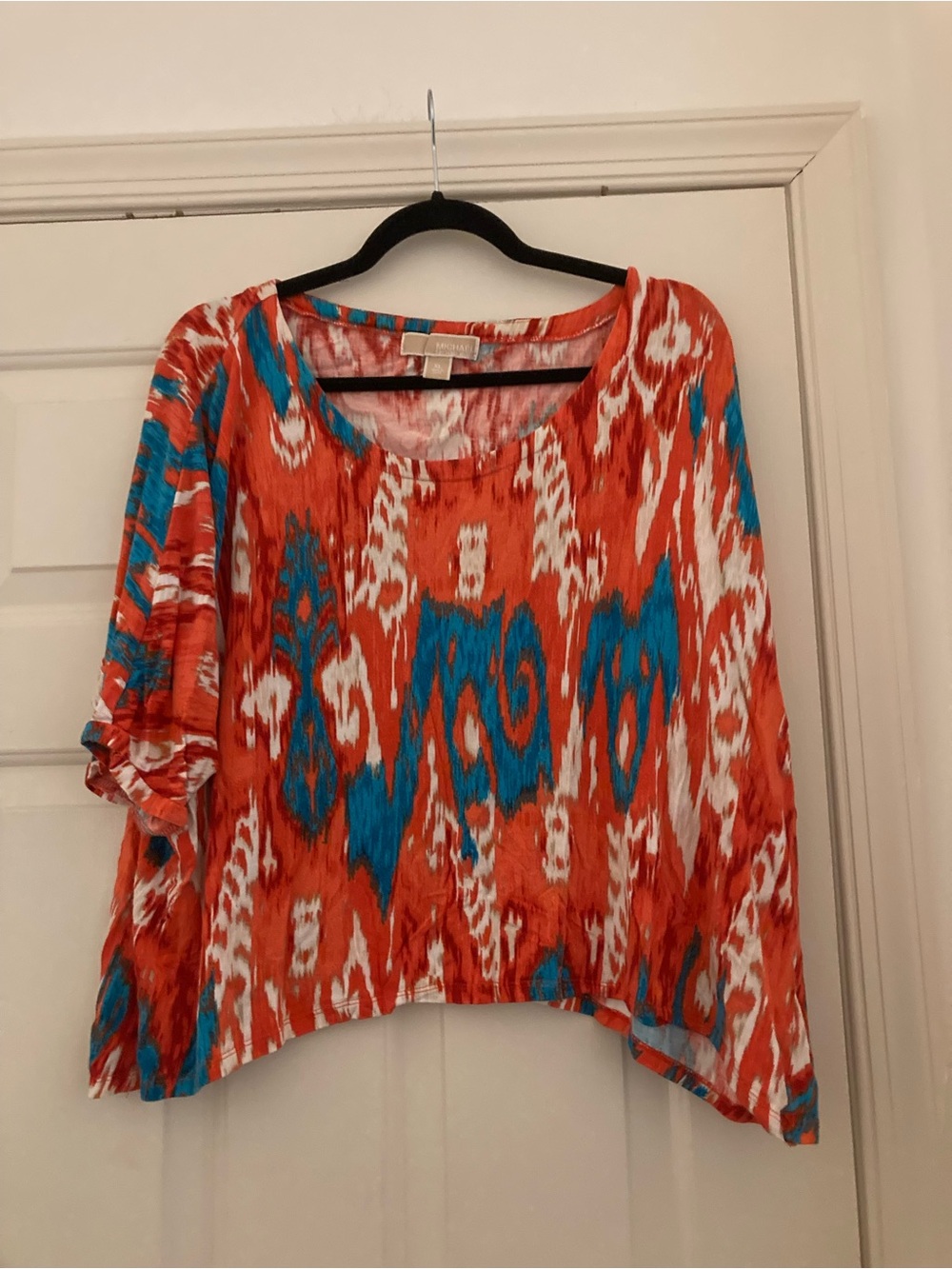 MICHAEL Michael Kors Orange and Blue Ikat Print Tunic